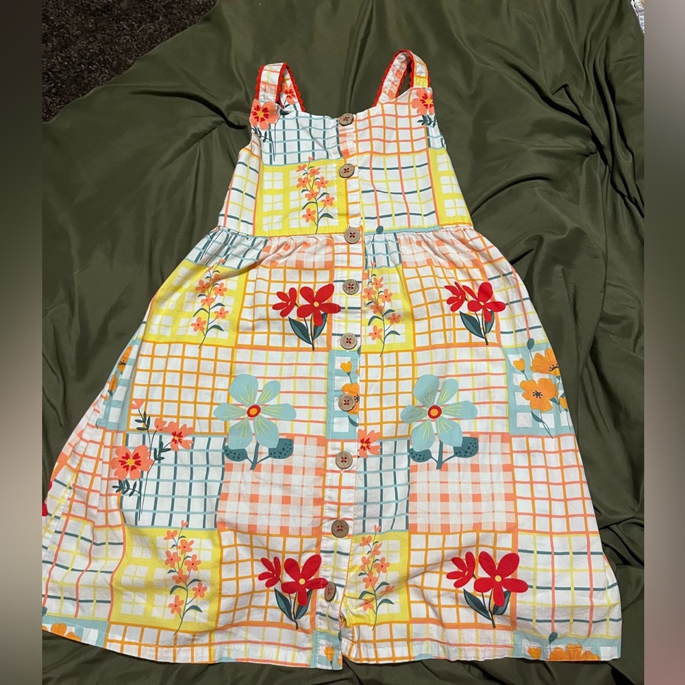 Colorful Picapino Summer  Dress Floral Windowpane Pattern  ** bundle 5/$15